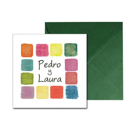 Invitacion Boda Sobre Color Verde Ingles Bs21 Mibodaeninternet