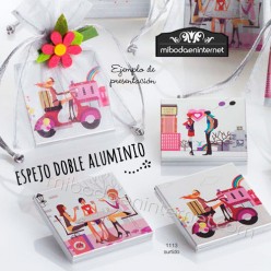 15 Espejos Personalizados Doble Plegables para Invitados Comunión